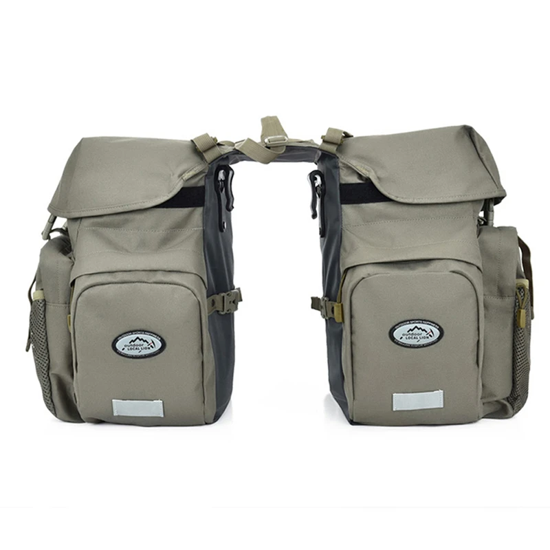 Bolsa de bicicleta de 50L, sillín de carretera de montaña, bolsas de ciclismo, bolsa de asiento trasero de bicicleta, estante de doble cara, paquete de alforja de asiento trasero, accesorios para bicicleta