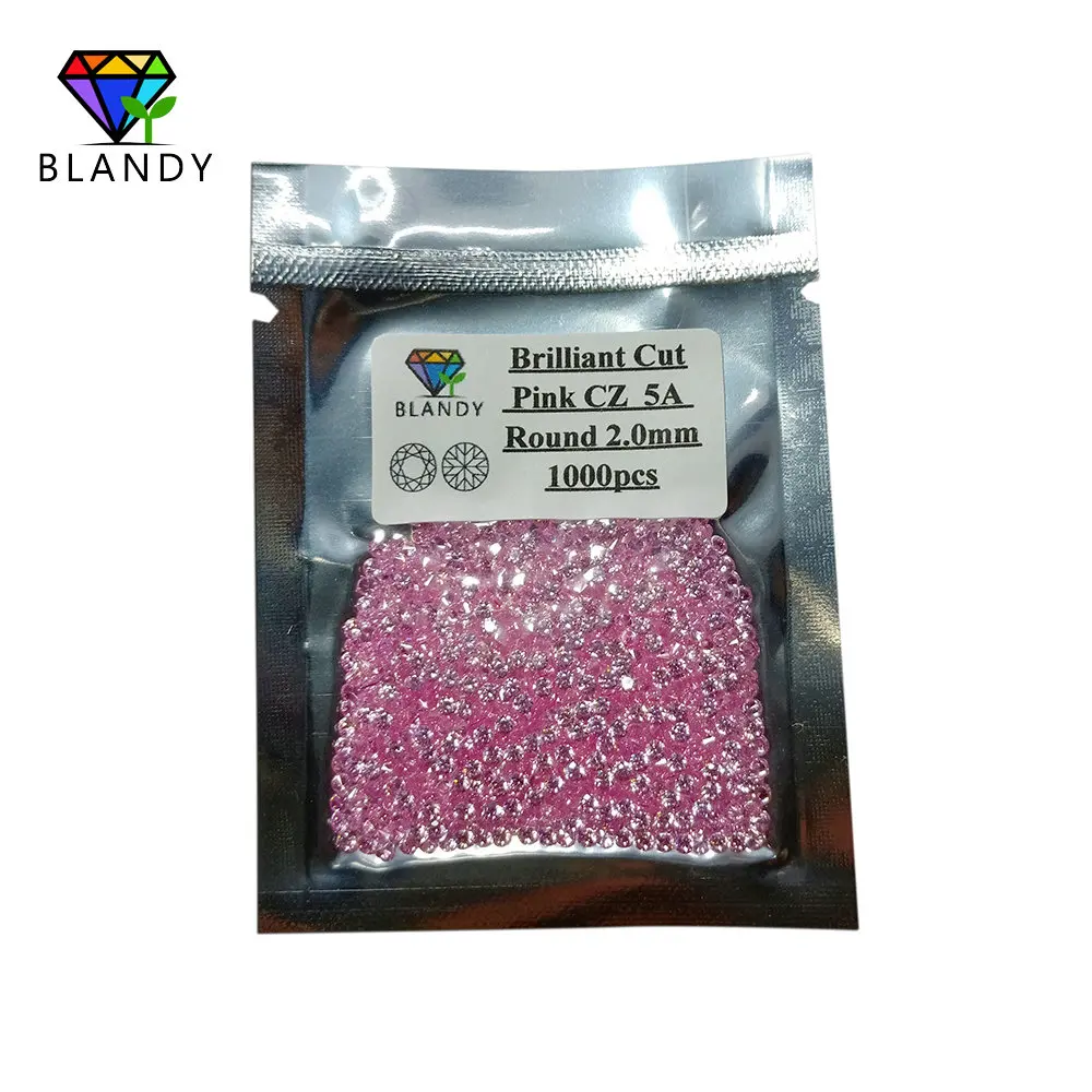 1000 unids/lote 0,8 ~ 3,0mm 5A calidad varios colores piedra CZ suelta corte brillante redondo Zirconia cúbica gemas sintéticas para joyería
