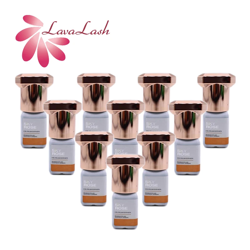 SKY Rose-pegamento para extensiones de pestañas, pegamento Original de Corea de secado rápido, herramientas de maquillaje, venta al por mayor, 2/5/10 botellas