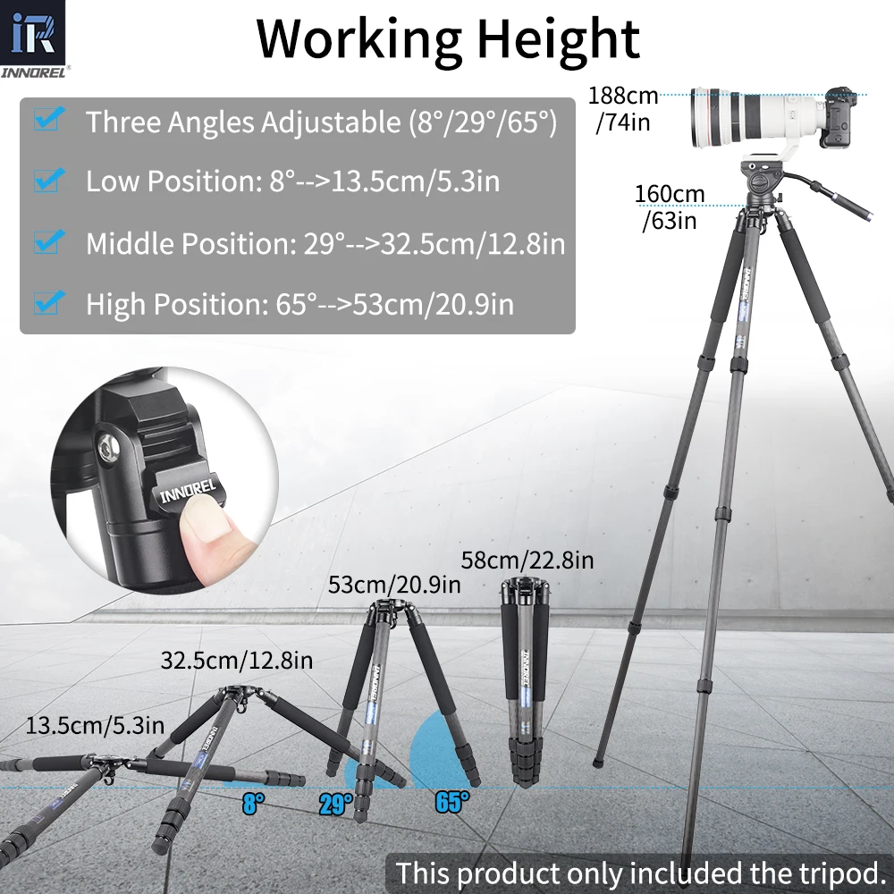 Trípode profesional NT364C de fibra de carbono para cámara DSLR, videocámara, resistente, carga máxima de 25kg, soporte para cámara de observación de aves