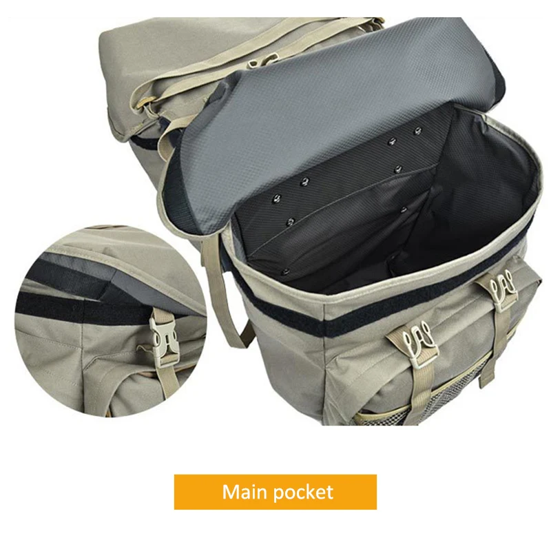 Bolsa de bicicleta de 50L, sillín de carretera de montaña, bolsas de ciclismo, bolsa de asiento trasero de bicicleta, estante de doble cara, paquete de alforja de asiento trasero, accesorios para bicicleta