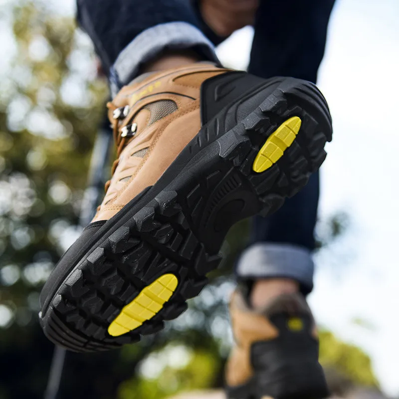 Botas de senderismo marrones para hombre, ligeras y cómodas, zapatos de trekking para hombre, zapatos de viaje, talla grande 47, botas de senderismo de caña alta para mujer, zapatillas de camping.