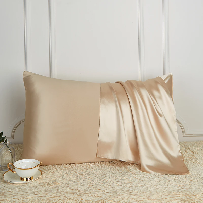 Funda de Almohada de Seda DISANGNI de una Sola Cara para Cabello y Piel, 100% Seda de Morera Pura en la Parte Delantera y Lyocell Transpirable en la Parte Trasera, 1 Pieza