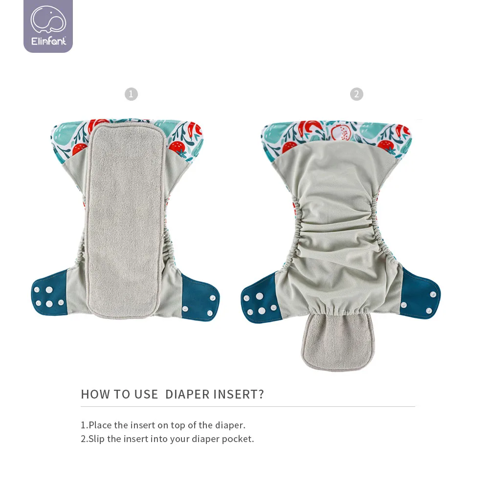 Juego de pañales de tela Elinfant para bebé, 8 unidades/juego de pañales de bolsillo de talla única o con 8 Uds., pañal de tela ajustable para bebés y niños