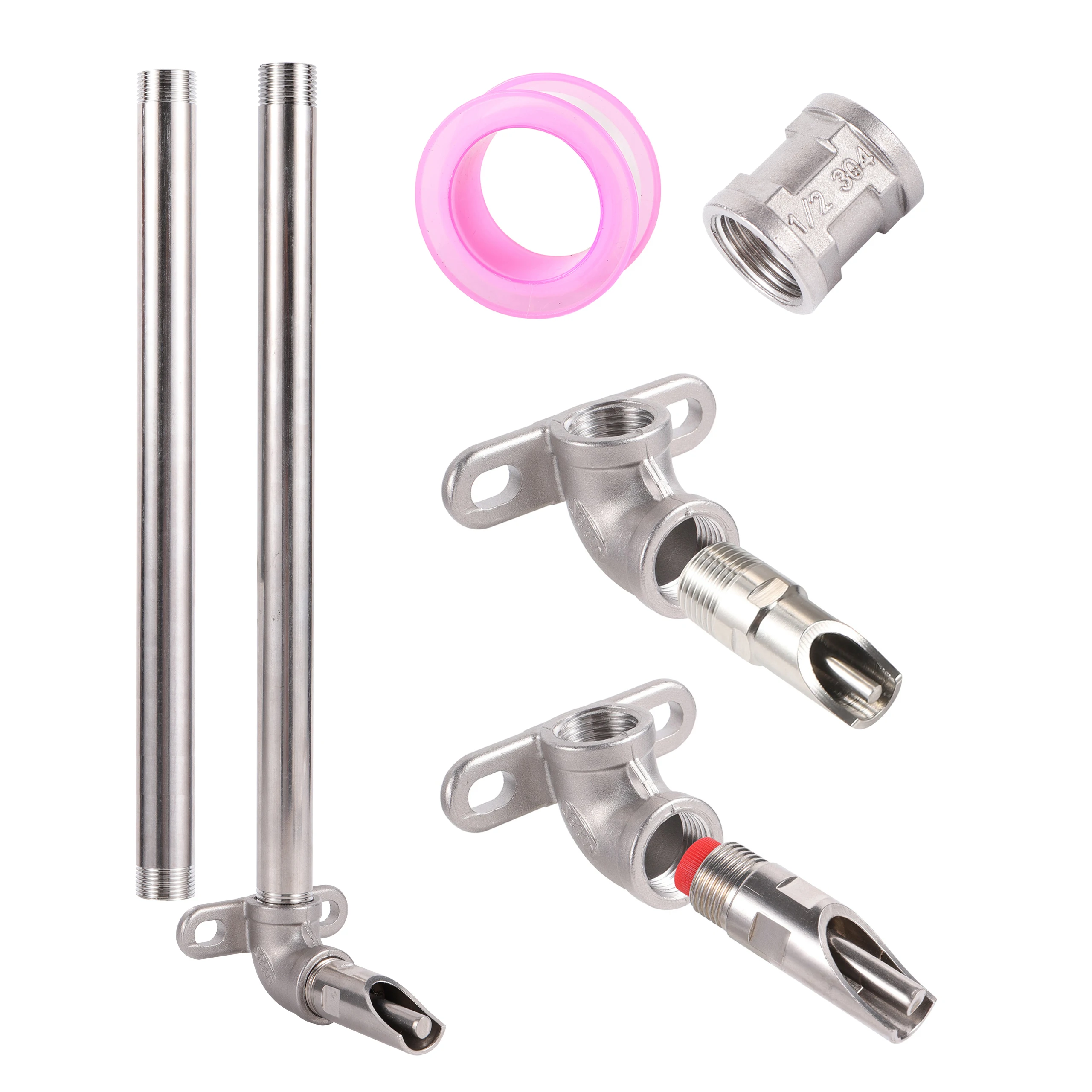 Kit de boquillas para bebedero de cerdo, bebedero automático de acero inoxidable, interfaz roscada de 1/2 ", accesorios de agua potable para ganado