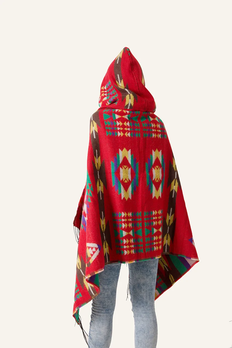 Chal étnico multifunción bohemio, bufanda Tribal con flecos, sudaderas con capucha, cárdigans a rayas, mantas, capa, chal, borlas, Poncho, abrigo