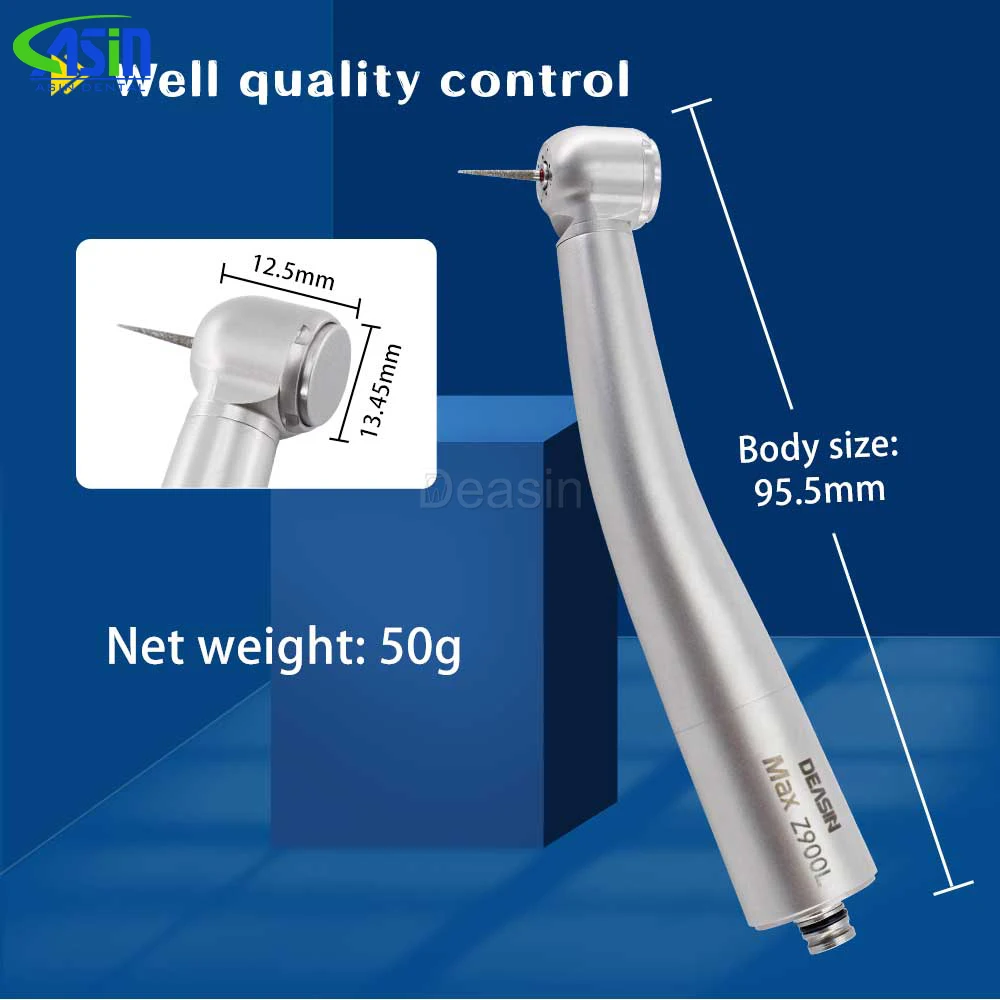 DEASIN-pieza de mano Dental de acero inoxidable Z9000L, cabezal estándar de alta velocidad, turbina de aire, equipo Dental de fibra óptica