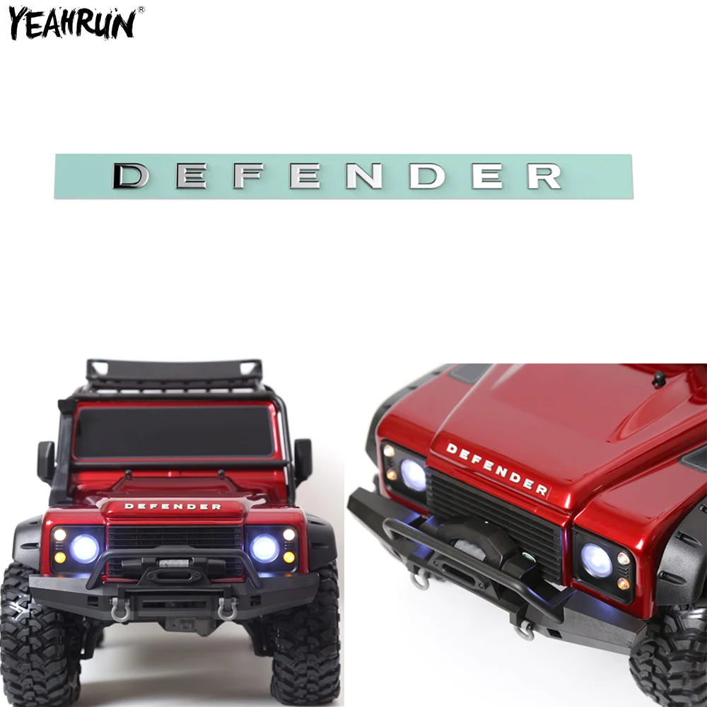 YEAHRUN 1/8 1/10 escala RC coche Logo pegatina para TRX-4 Defender D90 D110 pegatinas adhesivas de Metal piezas de decoración DIY