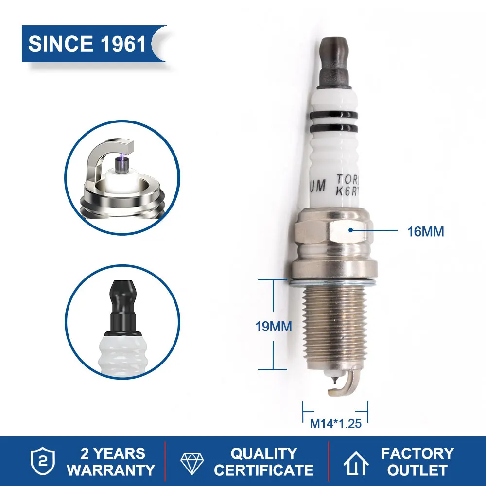 Oferta Especial: Bujía Original de Iridio y Platino TORCH K6RTIP, Reemplazo para Candle PFR6B, Champion RC8WYP4, Denso IK20TT, para F5DP0R