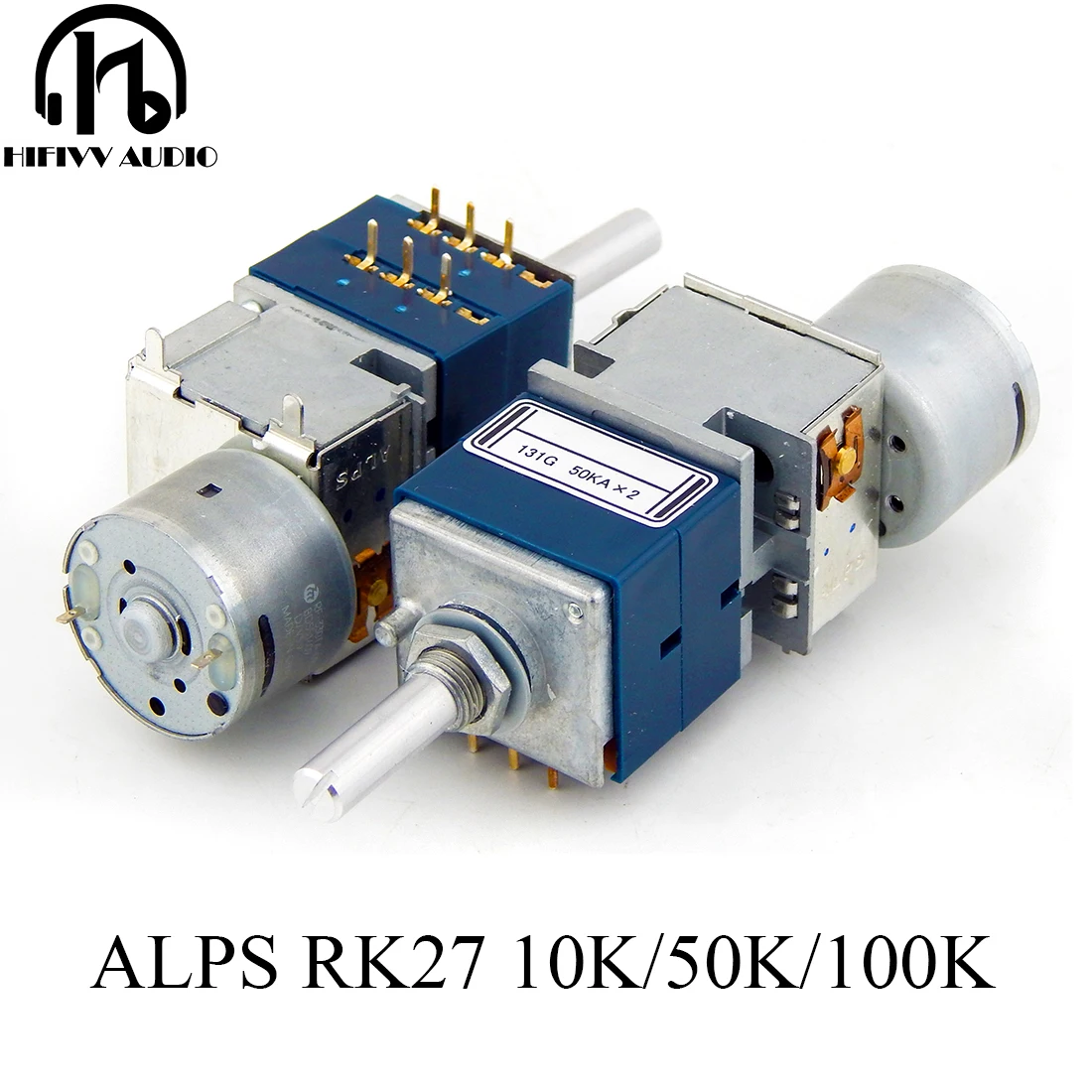 Potenciómetro de Motor Logarítmico Original JAPAN ALPS RK27, Interruptor de Volumen 10K 50K 100K para Amplificador Estéreo HiFi, Kit de Audio DIY