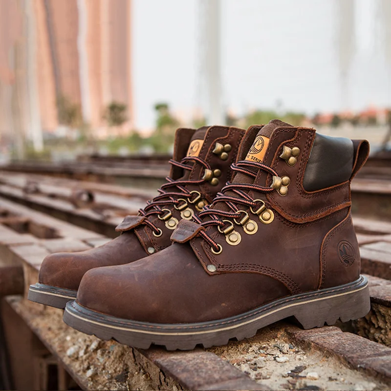 KOWM Zapatos de senderismo de cuero para hombre, impermeables, tácticos, para desierto, botas de caza, botas de nieve, zapatillas con forro de piel, zapatos de trekking para mujer