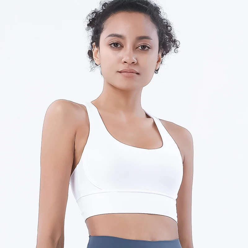 SOISOU-Sujetador deportivo con espalda cruzada para mujer, Bralette recortado para gimnasio, Yoga, Sexy, transpirable, ropa interior, 25 colores