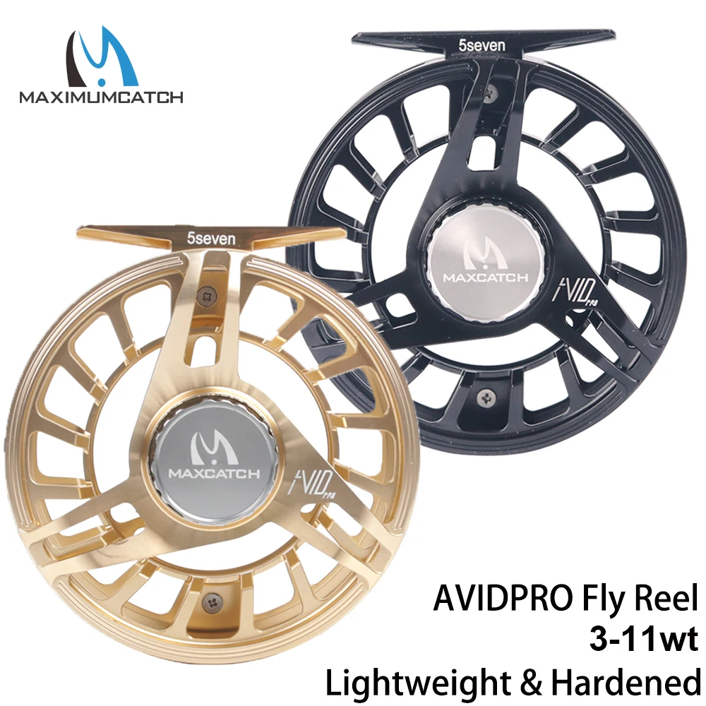 Carrete de Pesca con Mosca Maximumcatch AVID PRO 3-9wt, Ligero y Reforzado, Mecanizado CNC en Aluminio 6061T6, Robusto