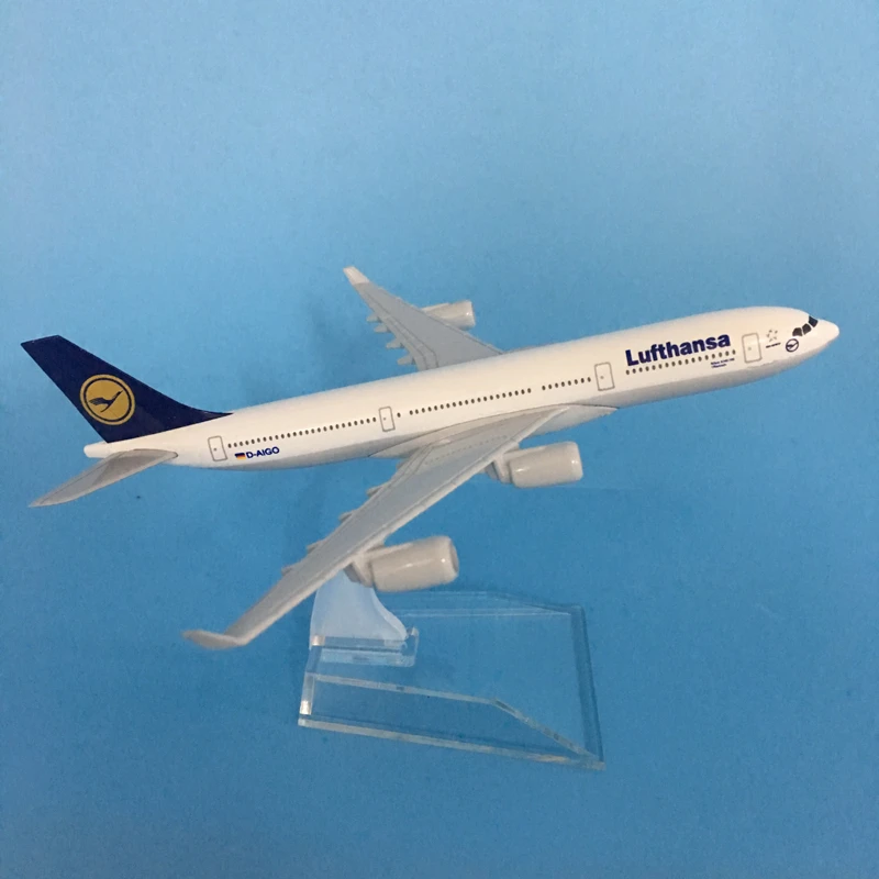 JASON TUTU 16cm Lufthansa Airbus A340 modelo de avión modelo de avión Airbus modelo 1:400 aviones de Metal fundido a presión avión de juguete