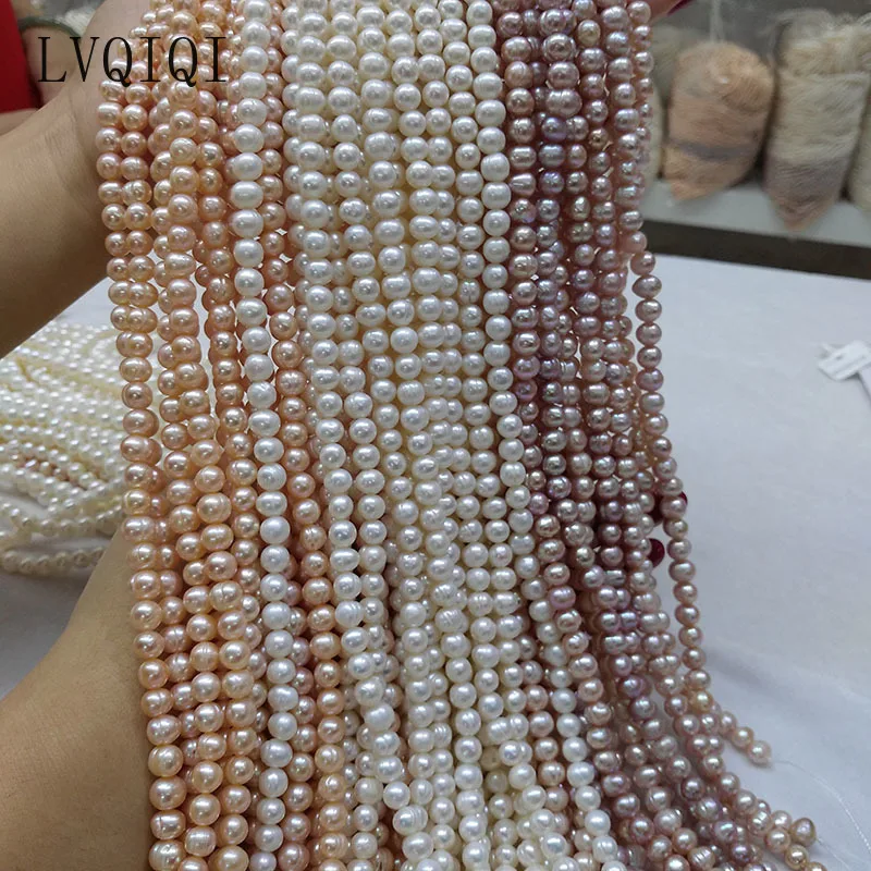 Cuentas de perlas naturales de agua dulce de alta calidad, 36cm, cuentas redondas de perlas sueltas para DIY, collar, pulsera, fabricación de joyas