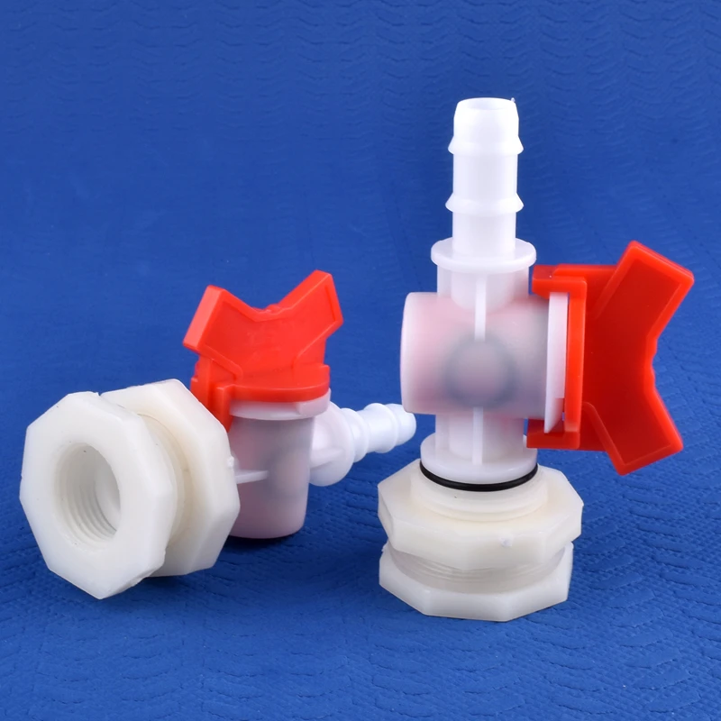 Conector de tanque de agua ABS, conjunto de válvula POM, junta de tanque de Acuario, riego de jardín, manguera de piscina, G1/2 a 4 ~ 20mm, 1 ~ 30 juegos por lote