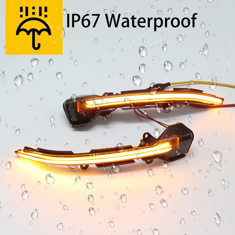 Luz LED de intermitente negra de desplazamiento dinámico, indicador de espejo secuencial, luz intermitente para asiento Ibiza 6F 2017 2018 2019