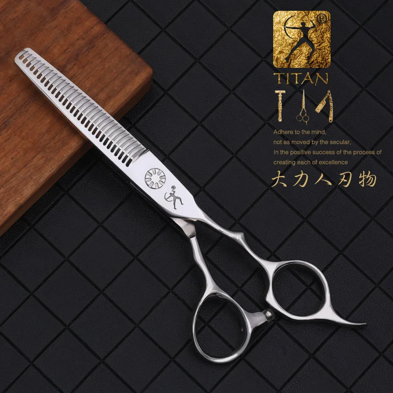 Tijeras para Adelgazar el Cabello Titan con Tornillo de Bola para Barba, Acero VG10