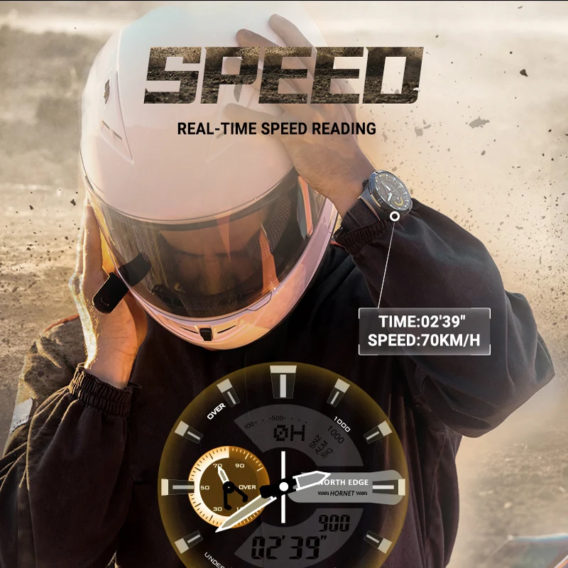 Reloj Digital para Hombre NORTH EDGE, Reloj con Hora Mundial, Cuenta Regresiva, Cronómetro, Relojes Inteligentes Militares para Hombre, Resistentes al Agua hasta 50 m