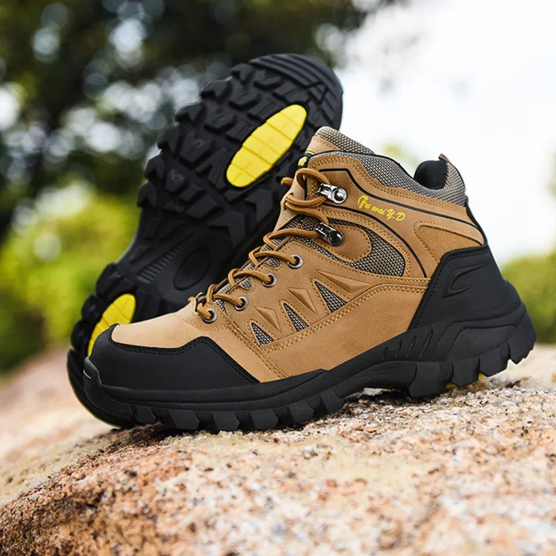Botas de senderismo marrones para hombre, ligeras y cómodas, zapatos de trekking para hombre, zapatos de viaje, talla grande 47, botas de senderismo de caña alta para mujer, zapatillas de camping.
