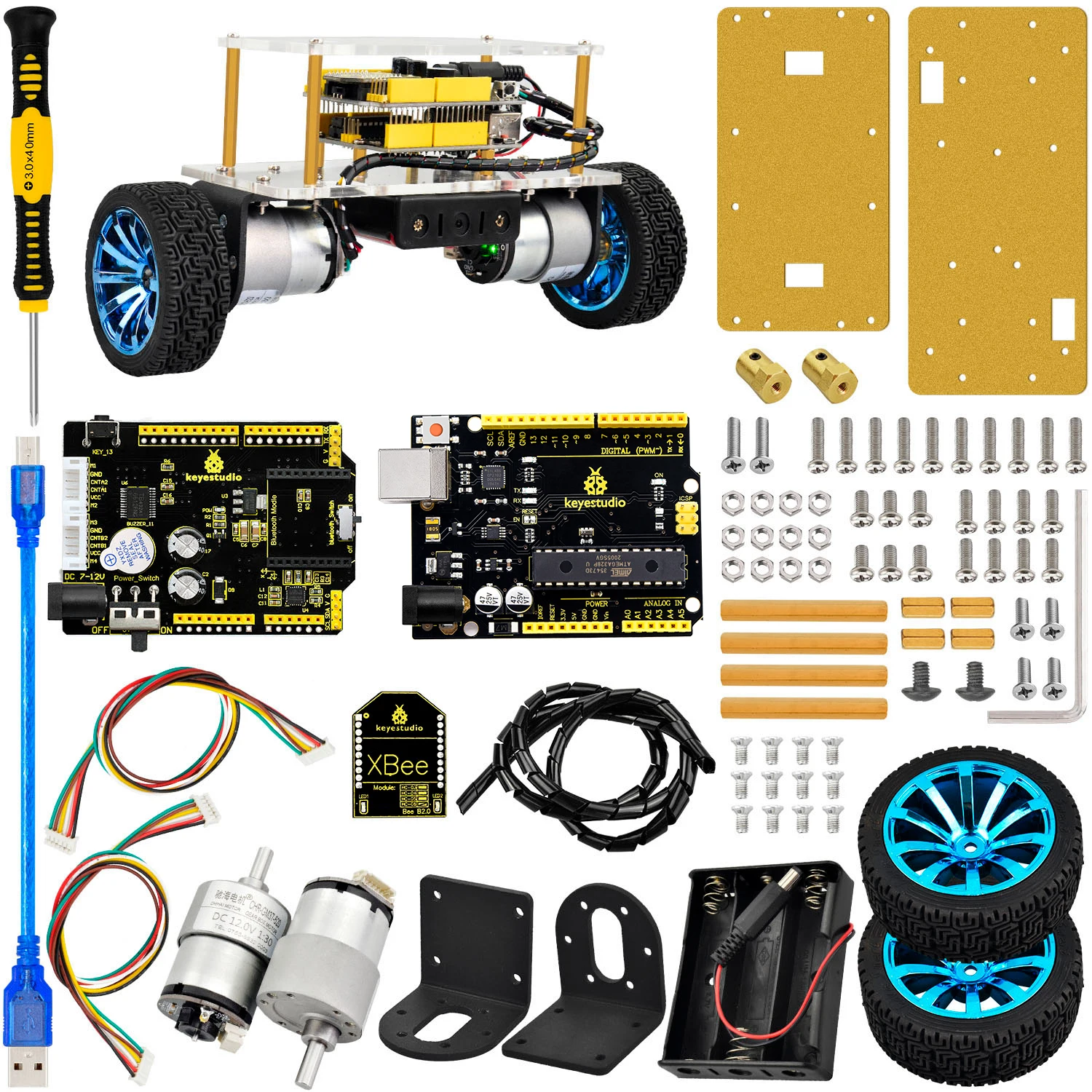 Kit de coche robot autoequilibrado Keyestudio para Arduino, coche robot autoequilibrado, kit electrónico DIY/kit de programación STEAM