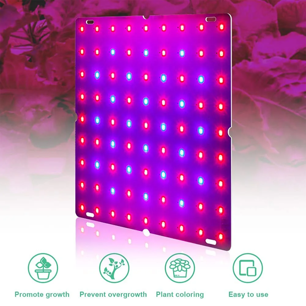 Lámpara LED para Cultivo de Plantas, 81/169 LED, Espectro Completo, Hidropónica, para Plantas, Vegetales, Flores, Interior, Panel Ultrafino, Fitolámpara