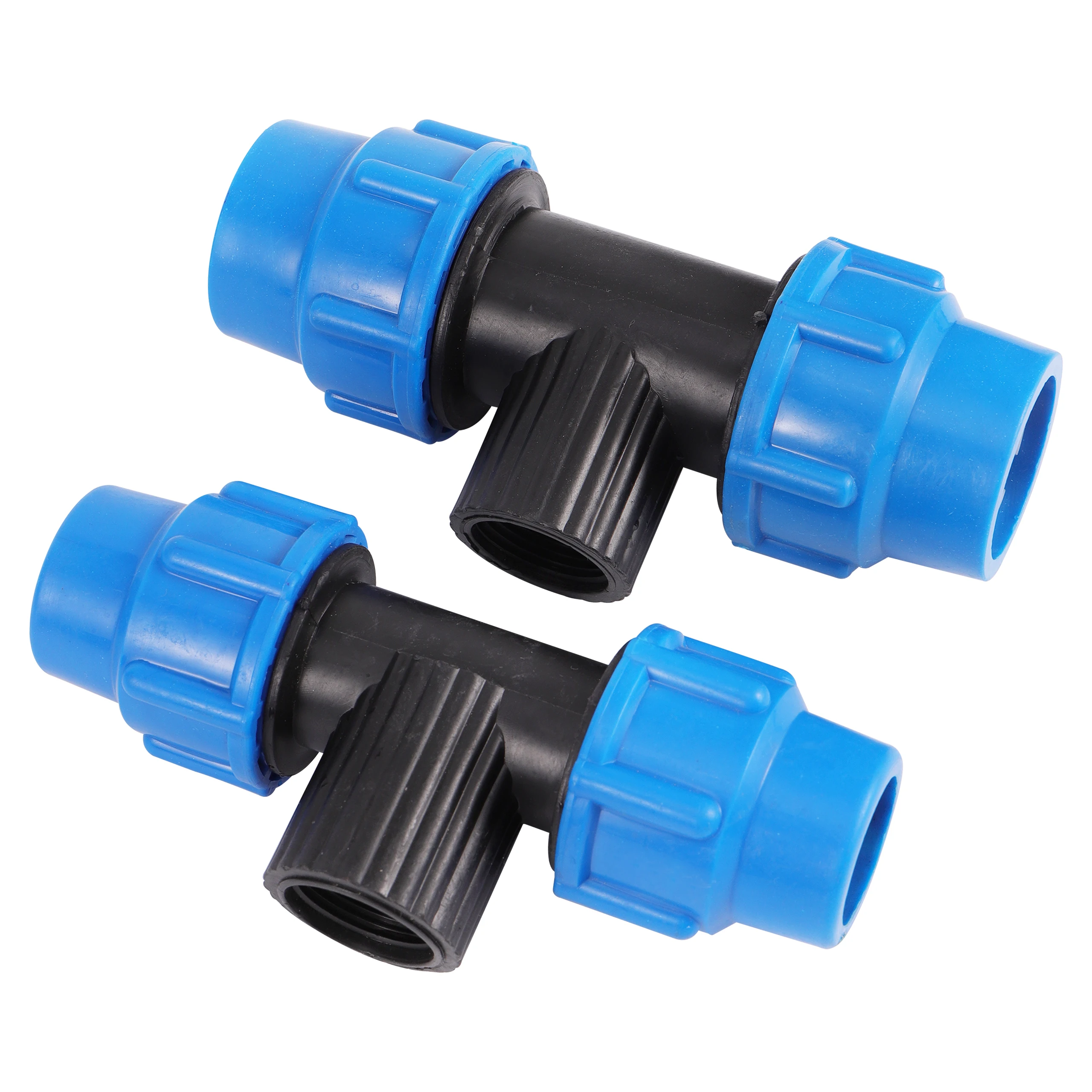 1 unidad de 1/2 "3/4" 1 "a 20mm 25mm 32mm tubo de PE bloqueado en T jardín microirrigación aspersor riego PE tubo conexión rápida Tee