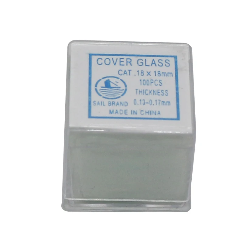 100 Unidades de Cubiertas de Vidrio Profesionales para Microscopio, Portaobjetos de Vidrio de 18x18 MM, Cubiertas para Portaobjetos de Microscopio al por Mayor