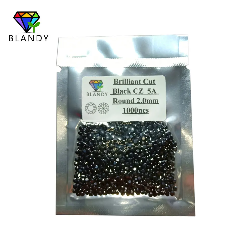 1000 unids/lote 0,8 ~ 3,0mm 5A calidad varios colores piedra CZ suelta corte brillante redondo Zirconia cúbica gemas sintéticas para joyería