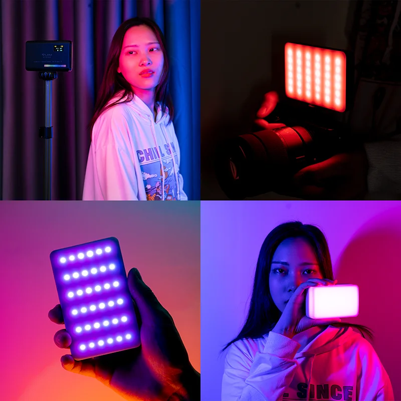 Ulanzi VL120 RGB cámara de vídeo luz Mini portátil 3100mAh fotografía iluminación Smartphone Vlog luz de relleno RGB luz de vídeo