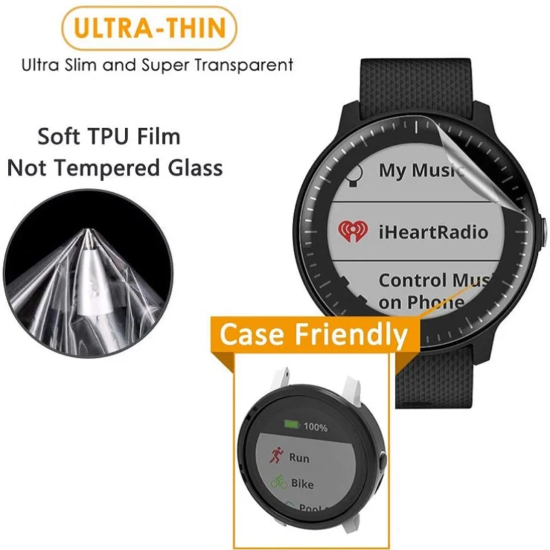 500 Uds TPU hidrogel Protector de pantalla suave para reloj inteligente diámetro 35mm 34mm 33mm 36mm 37mm 38mm 39mm 41mm 42mm 43mm película de reloj