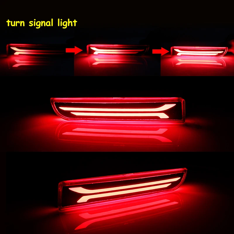 2x para Mitsubishi Lancer Evo X Outlander Reflector rojo trasero LED parachoques freno parada luz de marcha luces antiniebla luz de giro