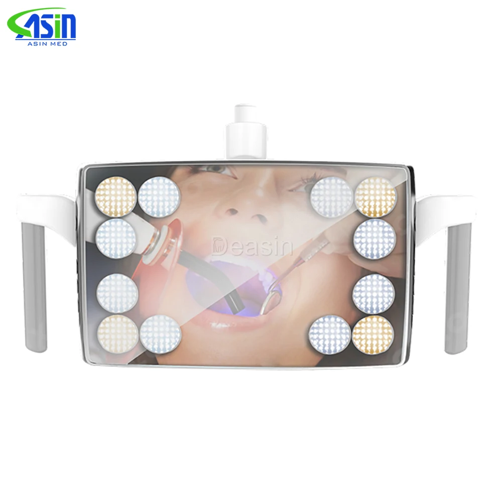 CX249-24 Lámpara dental LED sin sombras de 36W con 12 bombillas LED de alta potencia botón táctil y sensor interruptor de control dual ajustable 22MM