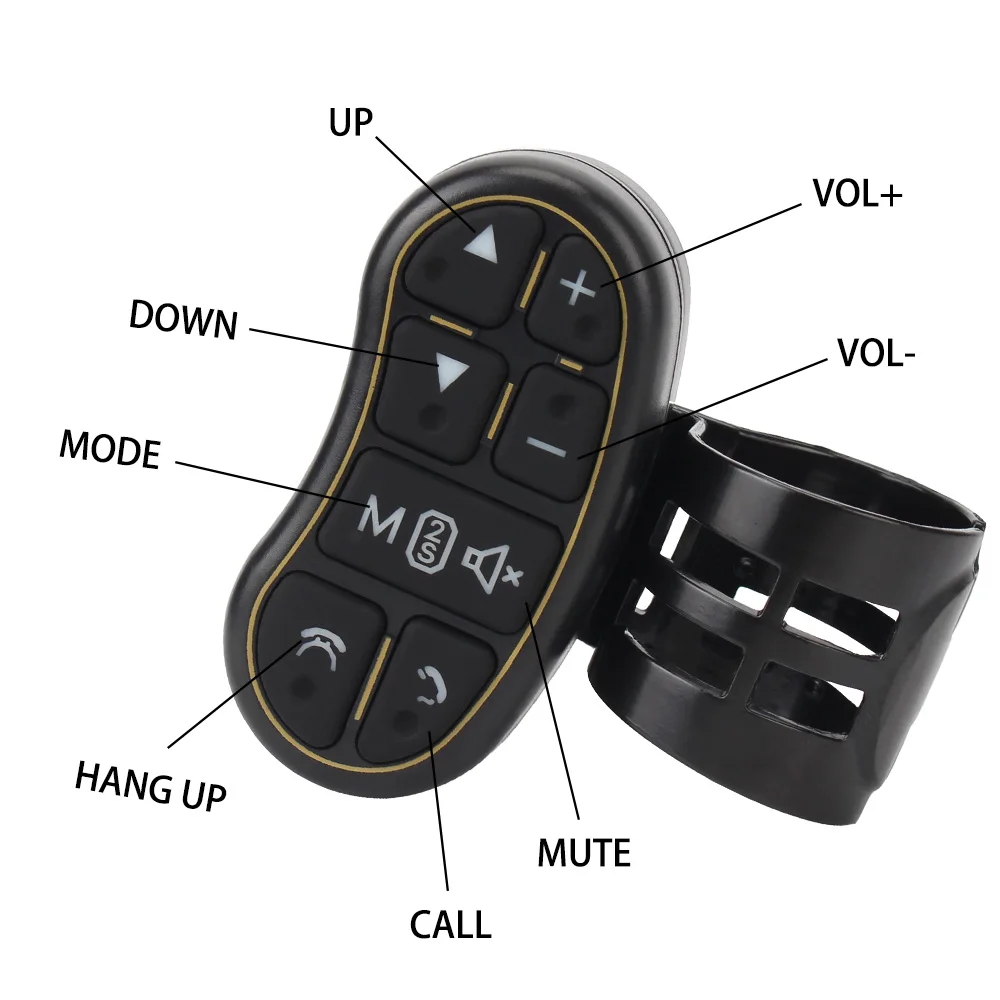 Interruptor de Control de volante de coche, controlador inalámbrico para Radio, Audio, reproductor de DVD MP3, botones, accesorios automotrices universales