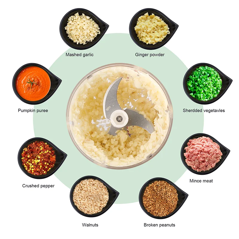 HiPiCok-picadora de carne eléctrica, trituradora de ajo, picadora de alimentos, Mini prensa de ajo, picadora de verduras, máquina trituradora, utensilios de cocina USB