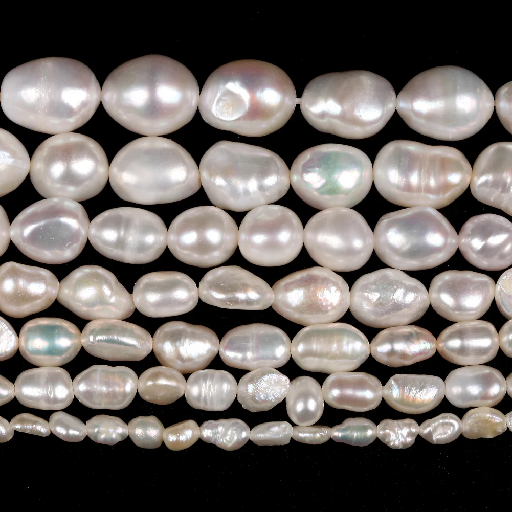 Cuentas de perlas naturales de agua dulce, cuentas sueltas con forma Irregular de alta calidad para fabricación de joyería, collar y pulsera DIY