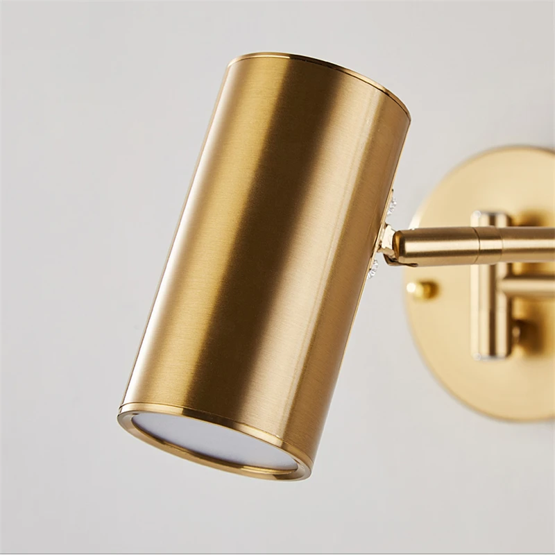 Lámpara de Pared Nórdica para Dormitorio, Lámpara de Pared LED Plegable, Ángulo Ajustable, Dorado/Negro, Iluminación Interior para el Hogar, Lámparas de Noche
