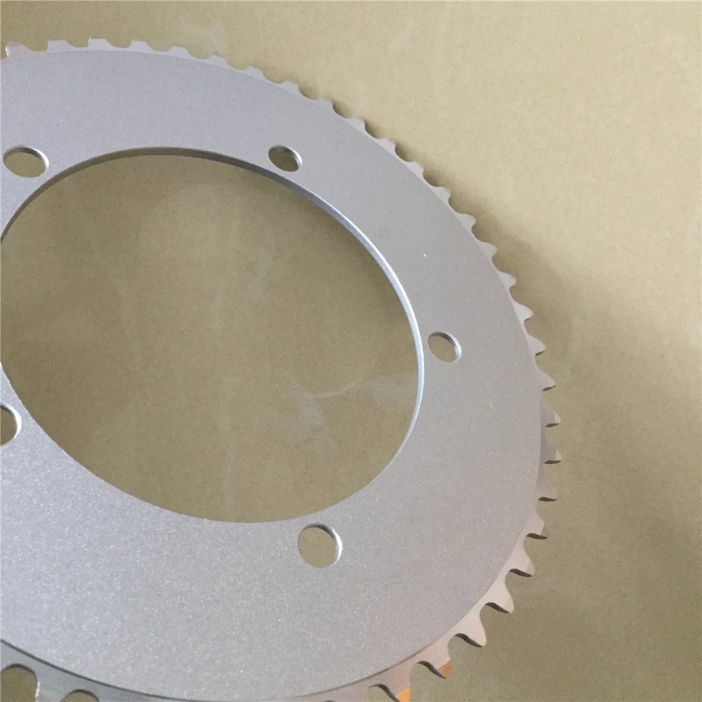 Plato de Cadena para Bicicleta de Pista y Piñón Fijo, 130 MM BCD, 44T 46T 48T 50T 52T 53T, para Bicicleta Fixie de Una Velocidad, Plateado