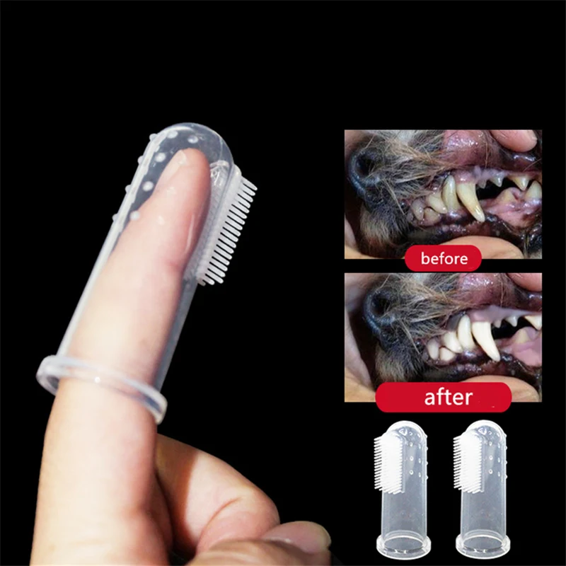 Cepillo de dientes supersuave para mascotas, herramienta de limpieza de dientes de gato, suministros para perros, accesorios para el mal aliento, 1 unidad