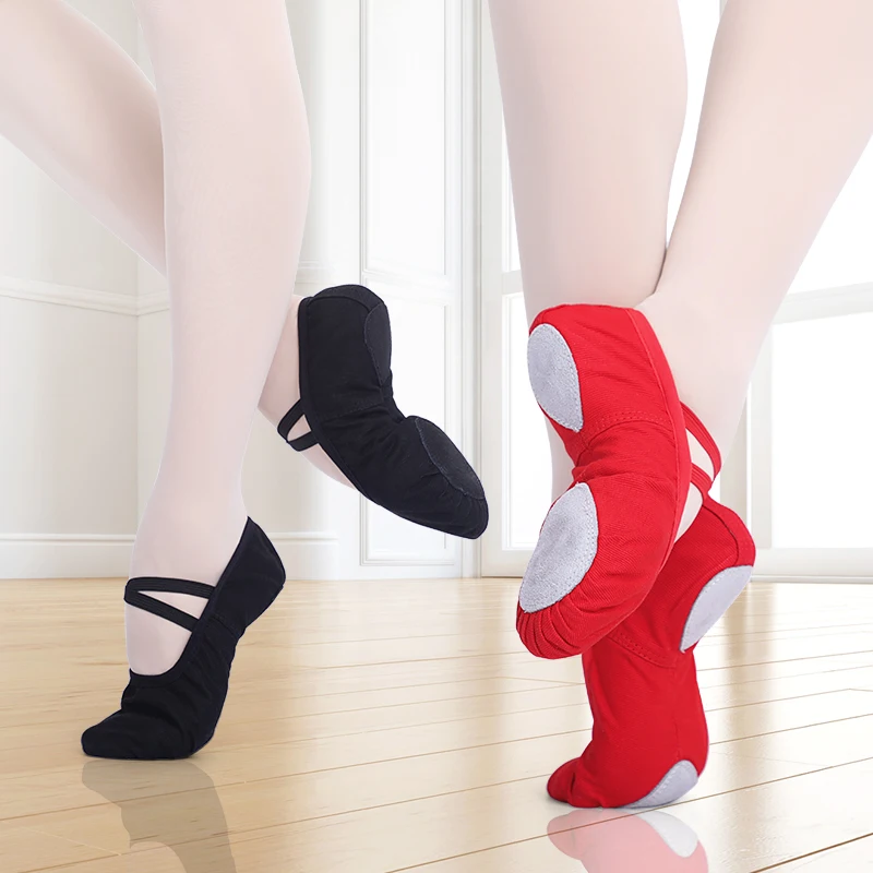 Zapatillas de Ballet para Niñas y Mujeres, Zapatos de Bailarina, Zapatillas de Ballet Planas de Lona con Suela Suave, Zapatillas de Baile para Niños, Zapatos de Práctica de Danza