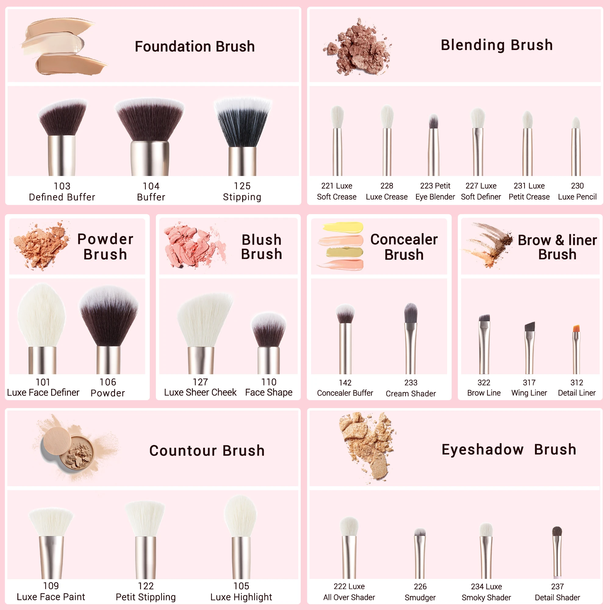 Jessup-Juego de brochas de maquillaje, 15-25 piezas, Natural-sintético, base en polvo, resaltador, sombra de ojos, Pedzle do Makijazu T290