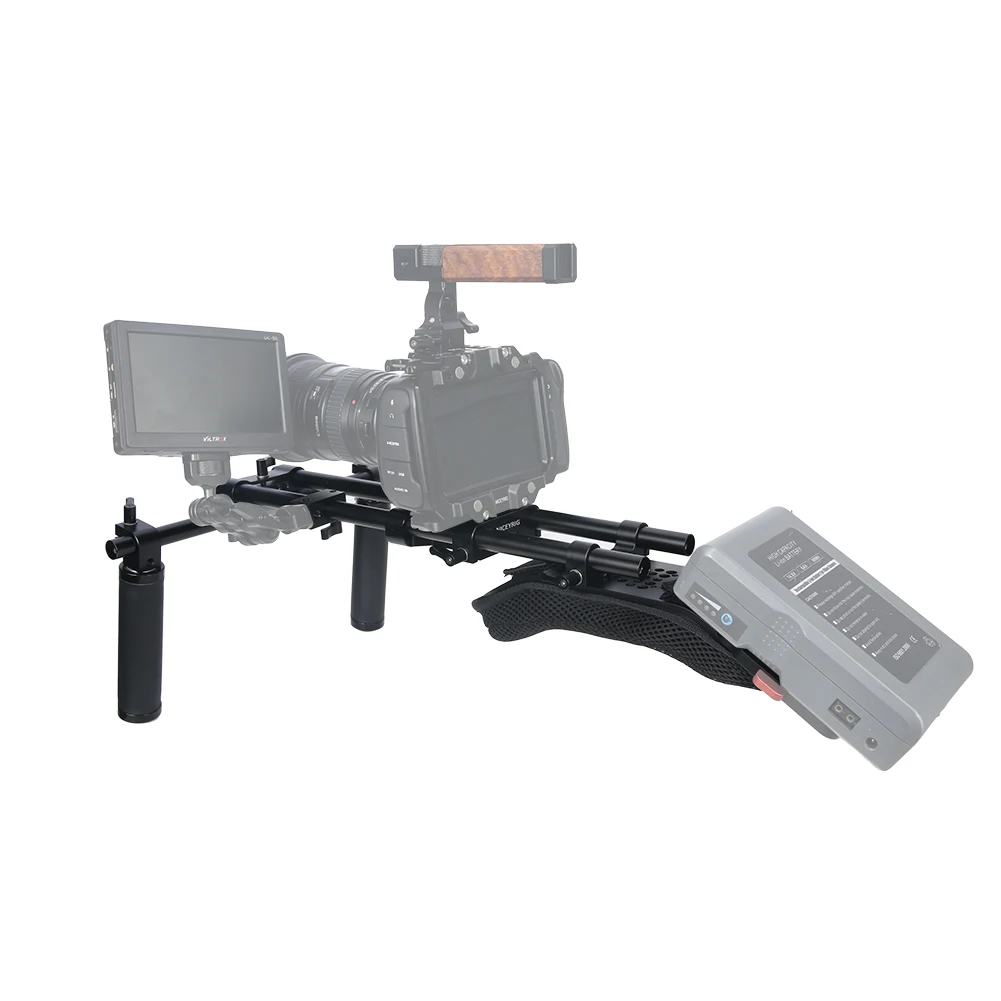 Niceyrig-soporte Universal para plataforma de hombro, sistema de bloqueo de rieles de 15mm con cámara/videocámara, Kit de montaje de placa Base