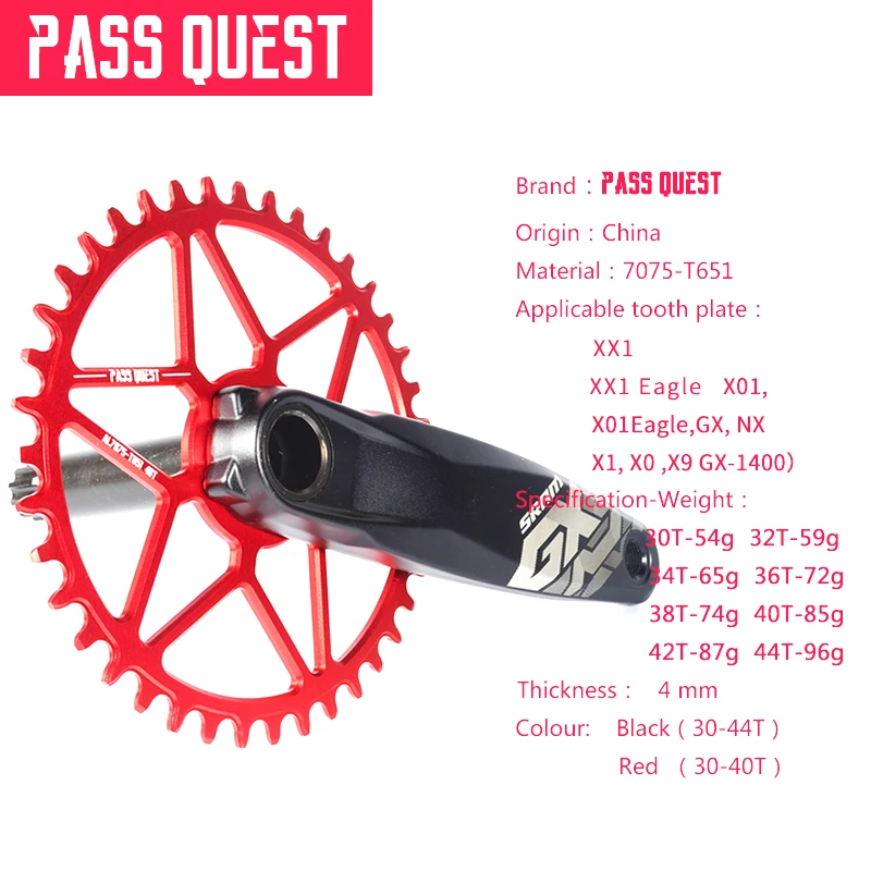 Grupo de bicicleta de montaña 24T 26T 28T, platos de rueda de cadena 30T 32T 34T 36T 38T 40T para manivela Gxp XX1 XX1 Eagle X01 X01Eagle NX X1