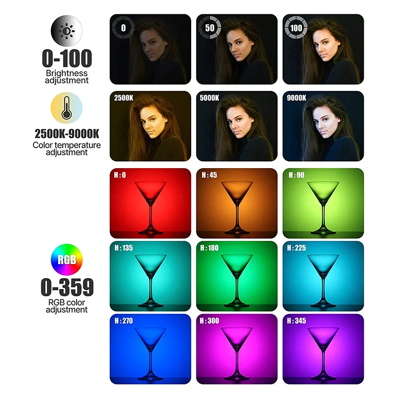 Ulanzi VL120 RGB cámara de vídeo luz Mini portátil 3100mAh fotografía iluminación Smartphone Vlog luz de relleno RGB luz de vídeo