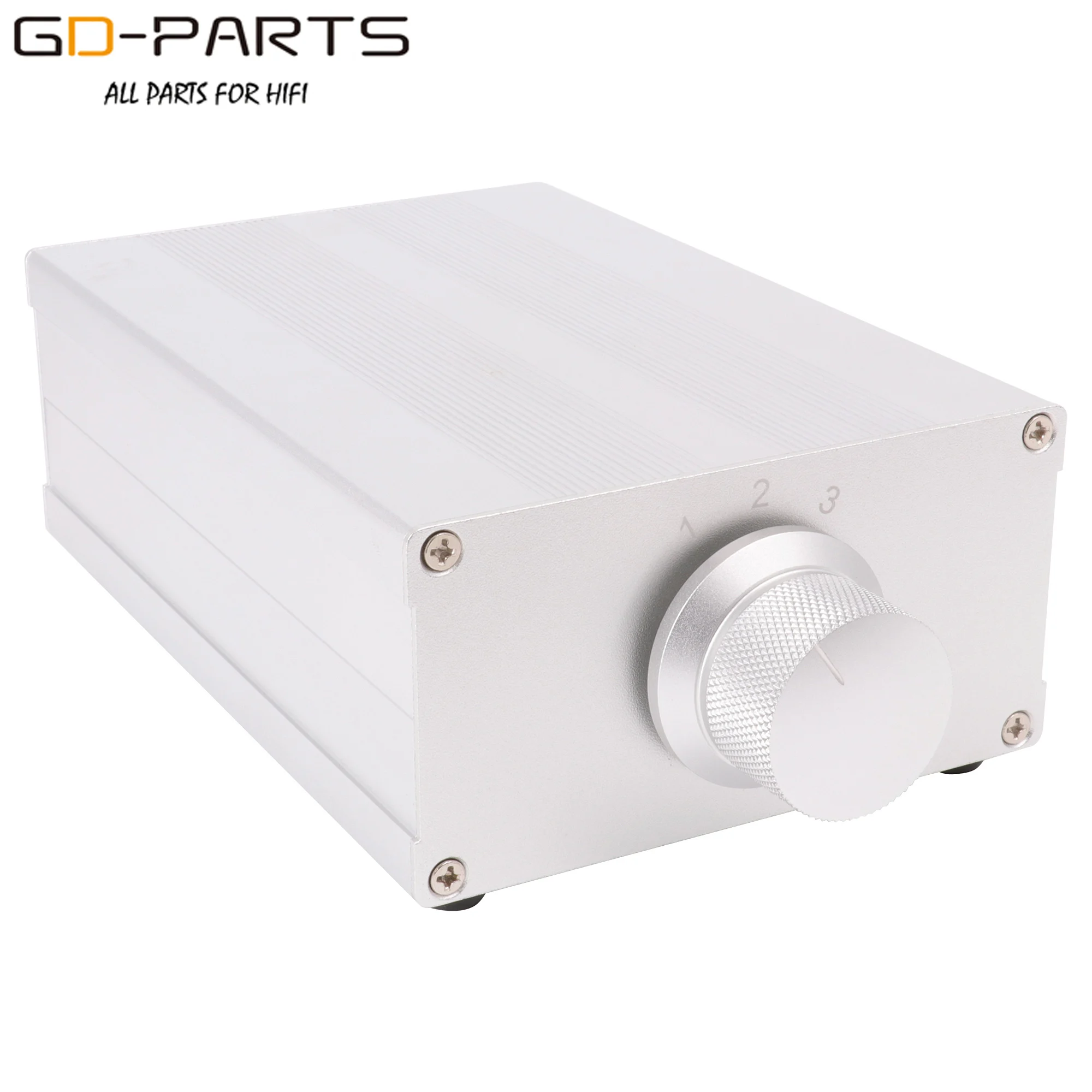 Interruptor cambiador Selector de fuentes de señal de Audio de 3 vías, 1:3 1:4, divisor de chasis de aluminio chapado en oro RCA, conectores WBT, soldadura de cable de PTFE