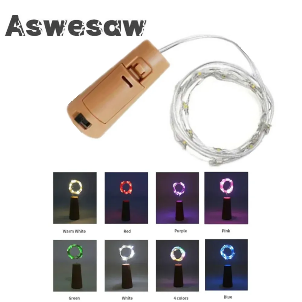1M 2M 3M LED corcho tapa de botella de vino lámpara cadena de luz alambre de cobre luz de hadas para vacaciones Navidad fiesta decoración de boda