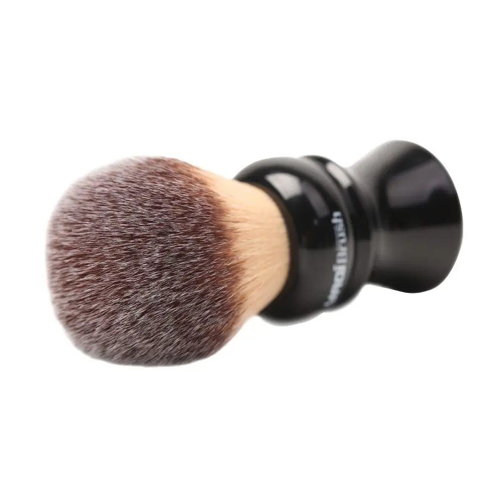 Brocha de Afeitar YAQI Ofel de 24 mm con Mango Negro y Pelo Sintético Amarillo para Hombre