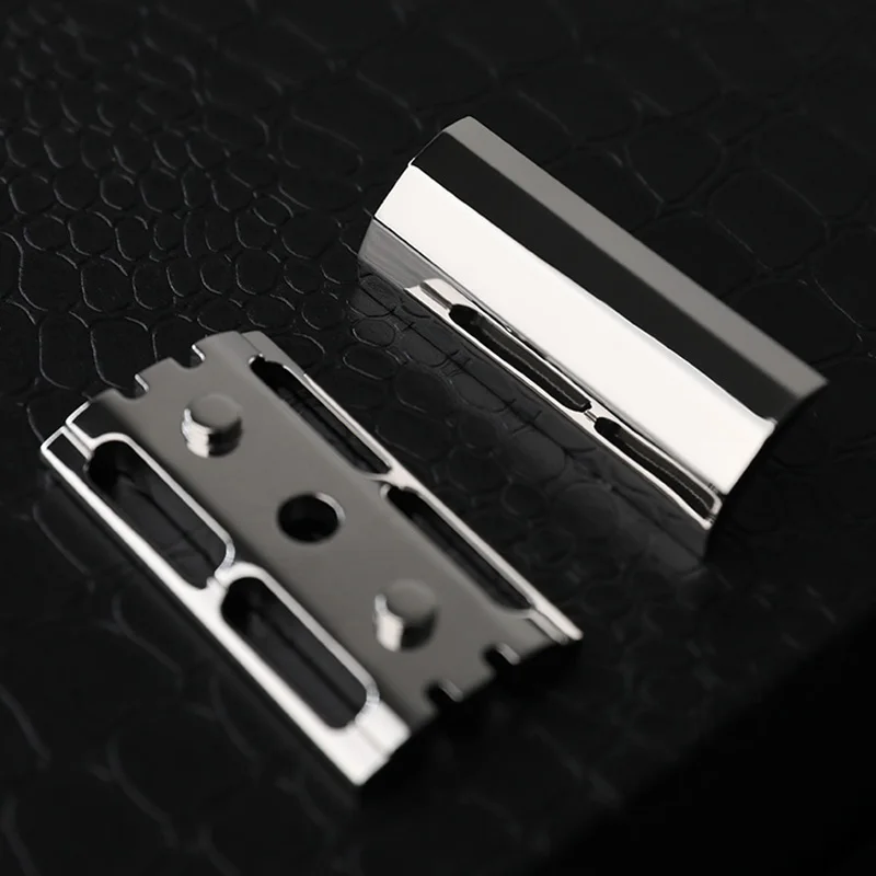 Maquinilla de afeitar de doble filo de seguridad para hombre, Material de acero inoxidable CNC 316 L, con mango antideslizante, maquinillas de afeitar pulidas a mano