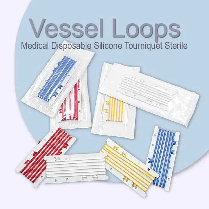 Lazo Vascular Veterinario 100% Silicona de Grado Médico, Lazos Vasculares de Alta Calidad Rojo Azul Blanco Amarillo, Nuevo Producto Médico, 4 Piezas
