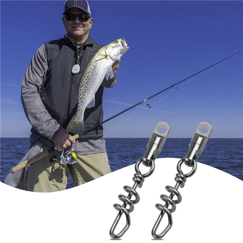 20 piezas/lote de giratorios de pesca de latón de alta resistencia 550LB para pesca de grandes especies, conector rápido tipo sacacorchos, enganches giratorios, aparejo de pesca.